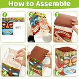 6Pcs Tiki Party Boxes Hawaiian Luau Themed Party Decorations Tiki Totem Boxes Tropical Aloha Ornaments Table Centerpieces Box For Summer Beach Birthday Baby Shower Party Supplies Favors