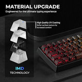 X Xvx Stealth Keycaps - Shine Through Topographic Keycaps, Unique Imd Tech, Phantom Design, For Mechanical Keyboards, 118 Key Set, Oem Profile, Lines And Character Backlit, Side Printed-Black