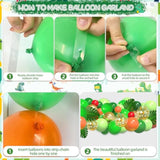 125 Pcs Dinosaur Party Decorations Balloon Arch Kit with Fringe Curtain for Kids