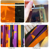 2 Pack Halloween Bat Foil Fringe Curtains 3.3x6.6ft Backdrop Black Orange Purple
