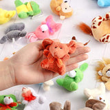 32 Pcs Mini Animal Plush Toy Assortment Cute Small Safari Stuffed Toys Small Animals Keychain Decoration Gift Carnival Prize Party Favor(Jungle Animals)