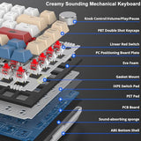 Wired 75% Percent Tkl Mechanical Gaming Keyboard, Hot Swappable, Gasket Mount, Creamy Linear Red Switch, Rgb Backlit, Sound Absorbing Pads, Nkro, Compact, Custom Keyboard