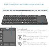 Universal Backlit 7-Colors Bluetooth Touch Tv Keyboard With Easy Media Control And Build-In Touchpad For Tv-Connected Computer, Smart Tv, Desktop, Laptop, Ipad, Surface, Tablet, Htpc