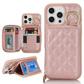 For Iphone 13 Pro Max Case Wallet With Card Holder,For Iphone 13 Pro Max Phone Case Wallet With Zipper With Slot Kickstand Stand Case For Women And Man 5G 6.7 Inch-Rose Gold