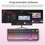 Kutethy Ky95 98% Wireless Mechanical Keyboard,Lcd Screen & Knob,Tri-Mode Bt5.0/2.4Ghz/Usb-C Hot Swappable Custom,Pre-Lubed Kailh Linear Switches,95 Keys Rgb Gaming Keyboard(Blackberry Gradient)