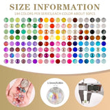 7200PCS 6mm Glass Beads Kit, 144 Colors for Jewelry & Bracelet Making