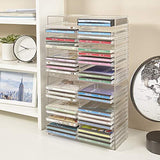 Stackable Clear Plastic CD Organizer with Rubber Feet