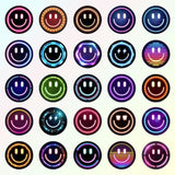 50Pcs Smiling Neon Stickers, Cute Water Bottle Stickers For Kids, For Teaching Rewards, Notebooks, Stationery, Luggage, Cartoon Pvc Happy Stickers