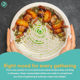 100-Pack 10" Compostable Heavy-Duty Plates, Eco-Friendly for Parties & Events