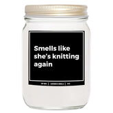 You Nique Designs Funny Knitting Gifts For Knitters 8Oz Soy Candle, Presents For Knitters And Crocheters, For People Who Knit, Candles For Yarn Lovers - Knitting Gift Ideas (Lavender & Vanilla)