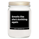 You Nique Designs Funny Knitting Gifts For Knitters 8Oz Soy Candle, Presents For Knitters And Crocheters, For People Who Knit, Candles For Yarn Lovers - Knitting Gift Ideas (Lavender & Vanilla)