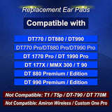 Ear Pads Replacement For Mmx 300, Dt 770 Pro, Dt 880 Pro, Dt 990 Pro, Dt 1770 Pro, Dt 1990 Pro, Dt 177X, T 90, Softer Memory Foam, Extra Durability By (Black)