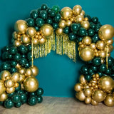 145 Gold Balloons in 5 Sizes – Metallic Latex Party Kit for Birthday, Wedding & Celebration