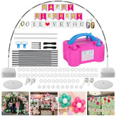 4-In-1 Balloon Arch Kit - 10Ft Wide & 9Ft Tall Adjustable Balloon Arch Stand Frame With Base - Electric Pump - Banner For Wedding Baby Shower Birthday Graduation Party Decorations