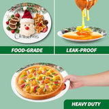 100Pcs Christmas Paper Plates And Napkins Set- (25 Guests) With 10 * 12 Inch Oval Plates And 9 Inch Round Paper Plate,Napkins For Christmas Party Supplies