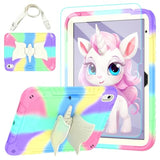 For (A16) 11Th Generation 11 Inch 2025/ 10Th Generation Case 10.9 Inch 2022 With Tempered Glass Screen Protector,Unicorn Stand,Shoulder Strap,For 10 Case Kids Girls (Colourful)