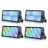 200W Stage Strobe Light, Rgb Led Stage Light Bar With 7X15 Pixel Control Zones,30Hz Strobe Speed,Dmx512 Sound-Active Flash Dj Light Bar,Disco Wash Lighting For Club,4 Packs