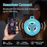 Waterproof Bluetooth Shower Speaker, Ipx7 Floating Portable Wireless Small Speakers, 24H Playtime With Rgb Light For Kayak, Beach, Pool Accessories, Gifts For Unisex -Sky Blue