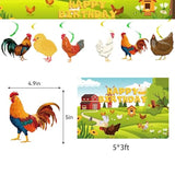 Chicken Birthday Decorations Chicken Party Supplies Set With Chicken B