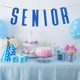 Navy Blue Glitter Senior Banner Congrats Grad Graduation Party Bunting Decor