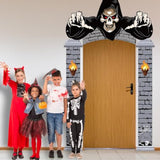 3Pcs Halloween Cemetery Archway Door Banners Gothic Mansion Outdoor Porch Sign Decor