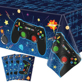 4 Pack Video Game Tablecloth Video Game Birthday Decoration Gaming Birthday Party Supplies 86” X 51” Rectangle Plastic Game Party Table Cover For Kids Boys Girls Video Game Party Decorations Favors