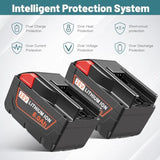 2Pack 6000Mah 28V Battery Replacement For Milwaukee 28V Power Tools Battery 0719-20 0719-22 0779-20 22 0928-29 0726-20 Cordless Tool Combo Kit With 4 Led Charging Indicator