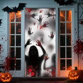 Halloween Door Cover 79x35 Inch Scary Zombie Hands Banner Haunted House Decor