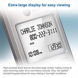 El51203 Dect 6.0 2-Handset Cordless Phone - Full Duplex Handset Speakerphone, Caller Id/Call Waiting, Backlit Keypad & Display, Intercom, Eco Mode, White/Silver