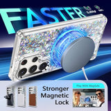 Magnetic For Samsung Galaxy S25-Ultra Case, Crystal Gem | Compatible With Magsafe | Glitter Sparkly Bling | Military-Grade Protection & Scratch-Resistant Back Cute Phone Cover For Women Girls