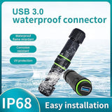 2Pcs Usb 3.0 Panel Mount Coupler,Outdoor Waterproof Usb Pass Through Adapter,