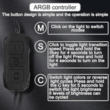 5V 3Pin Argb Controller,Sata Power Supply Argb Light Stripe Remote Controllerb