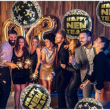 22 Inch Happy New Year Foil Balloons 10-Piece Metallic Party Decorations