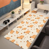 Cute Capybara Gaming Mouse Pad, Large Office Desktop Adorable Cartoon Capybaras Mousepad For Computer Laptop, Extended Work Desk Mat With Anti-Slip Base, Decorative Desk Pad 31.5×11.8 In