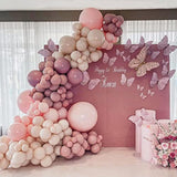 145Pcs Dusty Pink Purple Balloon Garland Arch Kit Pinkish Purple Lilac