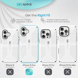 Speck CandyShell Grip Case iPhone 16 Plus - Slim MagSafe Case for Women and Men - White/Black
