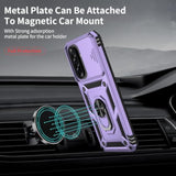 Samsung Galaxy A26 5G Case with Camera Lens Cover, 10 FT Military Grade Drop Protection, Magnetic Ring Holder Kickstand Protective Phone Case, Lavender