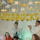 Money Party Decorations Big Bucks Balloons Gold Money Theme Hanging Swirls Dollar Bill Signs Currency Symbol Money Bag Happy Birthday Party Decorations For Adults Buchona Casino Gangster Party 31 Pcs