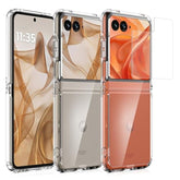 For Motorola Razr 2024/2025 Case: Military-Grade Shockproof Phone Cover With Tempered Glass Screen Protector, Anti-Scratch & Reinforced Bumpers - Crystal Clear
