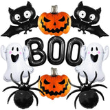 Halloween Balloon Set: Ghost, Bat, Spider, Pumpkin - Spooky Party Decor