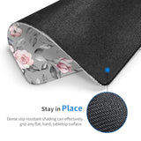 Pink Roses Mouse Pad,Spring Blooming Flowers And Leaves Square Waterproof Mouse Mat,Non-Slip Rubber Base Durable Stitched Edges Computer Mousepad For Gaming Home Office Wireless Mouse 9.5"X7.8"