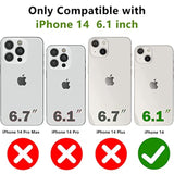 Military Grade Drop Impact For Iphone 14 Case 360 Metal Rotating Ring Kickstand Holder Armor Heavy Duty Shockproof Case For Iphone 14 Phone Case (Purple)