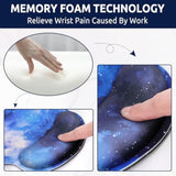 Mouse Pad With Gel Wrist Rest, Starry Sky Ergonomic Mousepad With Wrist Support, Smooth Surface And Non-Slip Pu Base, Portable Pain Relief Mousepad For Computer, Laptop, Office & Home
