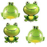 4Pcs Large Green Frog Mylar Foil Balloons Animal Themed Birthday Party Decorations