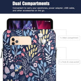 9-11" Tablet Sleeve Bag For Ipad 11-Inch A16 2025, Ipad 10Th Gen. 10.9", Ipad 10.2", Ipad Air 11/5Th/4Th Gen. 10.9", Galaxy Tab A9 Plus 11", Protective Bag Fit Smart Keyboard, Colorful Flower