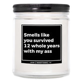 You Nique Designs 12 Year Anniversary Candle For Him And Her 9Oz Candle, 12Th Year Gift Idea For Him, 12 Year Wedding Anniversary For Husband, Wife, Couple, Him, Her (Mahogany Teakwood)