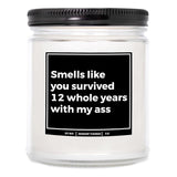 You Nique Designs 12 Year Anniversary Candle For Him And Her 9Oz Candle, 12Th Year Gift Idea For Him, 12 Year Wedding Anniversary For Husband, Wife, Couple, Him, Her (Mahogany Teakwood)