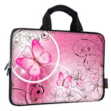 9.7 10 10.1 10.2 Inch Neoprene Tablet Bag Carring Case Sleeve Cover With Handle For 9.7 To 10.2 Inch Laptops/Notebook/Ebooks/Kids Tablet/Apple Ipad Pink Butterfly Icb10-10