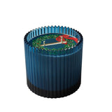Home For The Holidays Roland Pine Soy Candle, 14 Oz Blue Two-Wick Ribbed Glass Candle