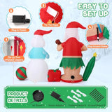 8.3Ft Christmas Inflatables Santa Claus And Snowman, Built-In Led Lights Christmas Yard Decoration For Outdoor Lawn, Fes